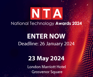 National Technology Awards - Call for entries - May 23rd 2024